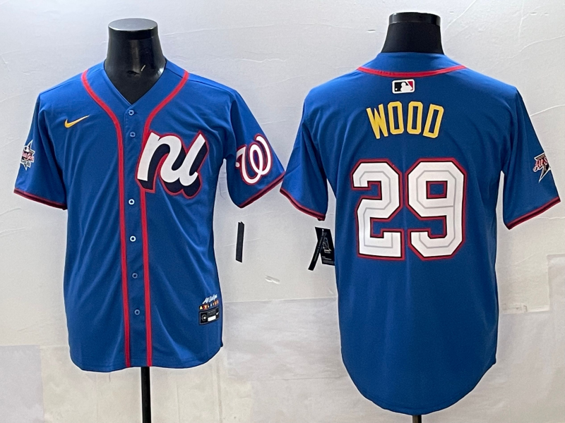 Men 2025 Washington Nationals #29 Wood blue MLB All Star Nike jersey->washington nationals->MLB Jersey